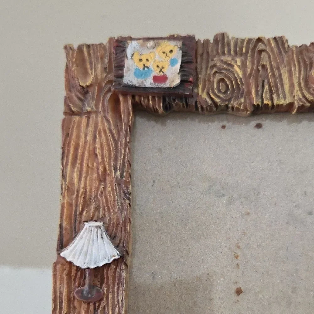 Charming Brown and Blue Bear Family Photo Frame